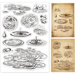 Water Ripples Clear Stamps for Cards Making Raindrops Silicone Clear Stamp Seals Transparent Stamps for DIY Scrapbooking Photo