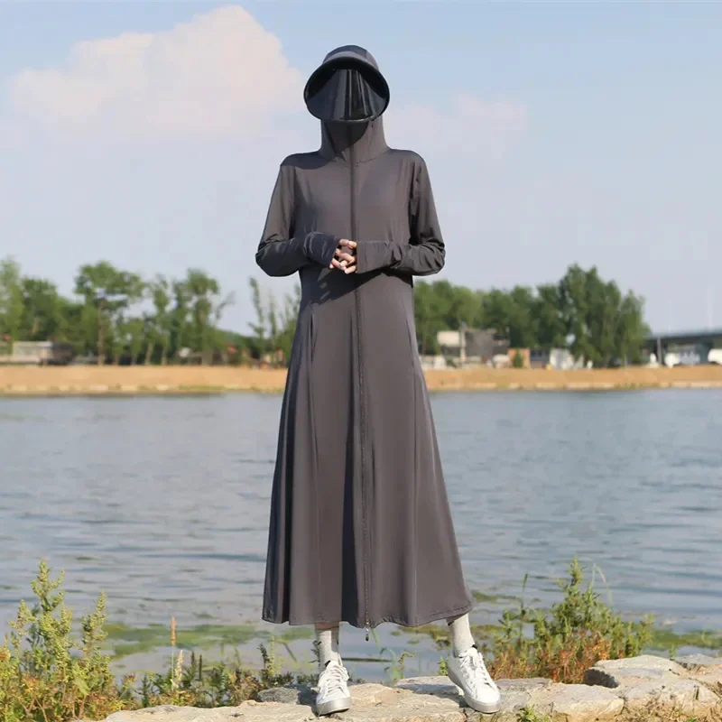 Pop Sunscreen Clothing For Women In Summer 2025 New Thin Version UPF50 Long Full Body Cardigan Sun Protection Clothing UV Shirt
