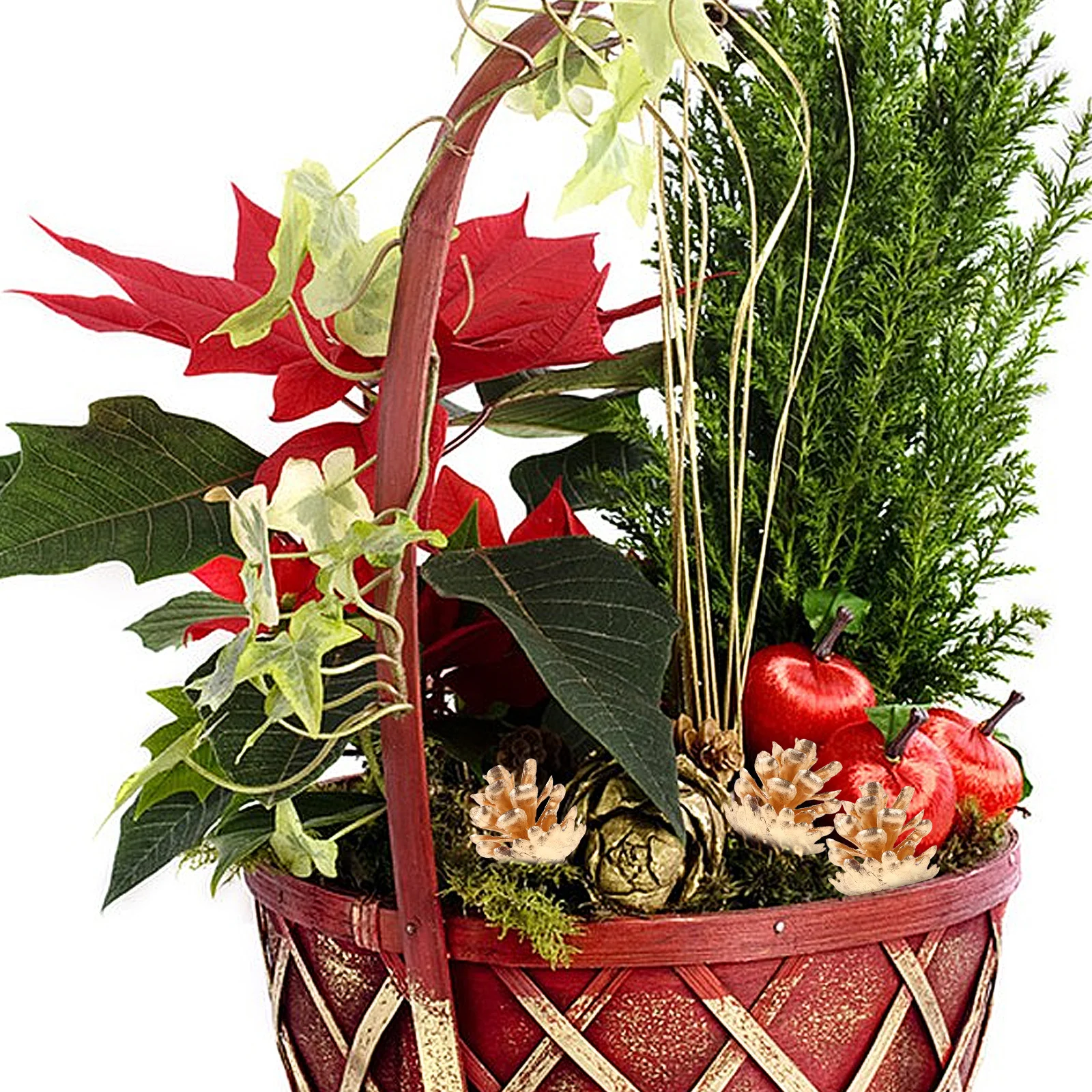 

10Pcs Golden Plastic Pinecones Realistic Fake Pine Cones Christmas Craft Supplies Vase Fillers Decor Cones Golden Pinecones