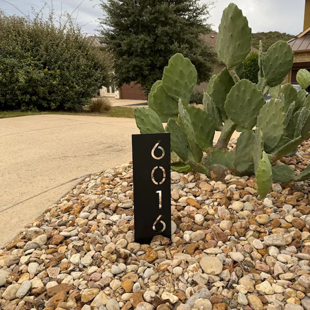 Personalized Metal Vertical Address Stake Custom House Number Metal Address Sign