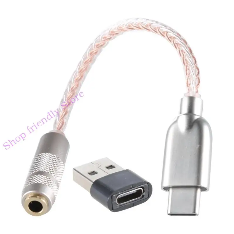594A USB C DAC 32BIT 384KHz USB C إلى 3.5 ملم محول مع CX31993 MAX97220 ChIP USB