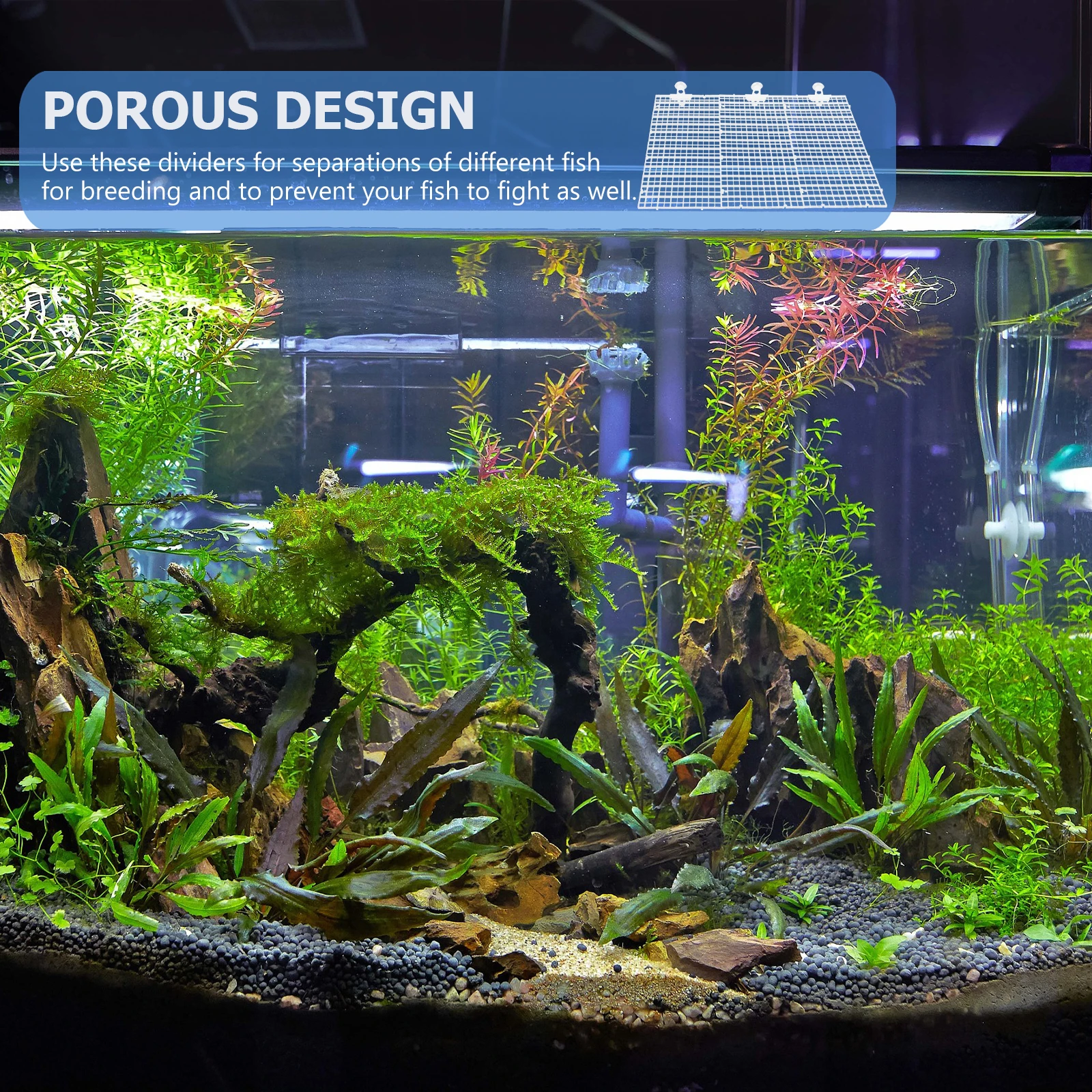 

1Set PVC Fish Tank Divider Aquarium Isolation Mesh Breeding Separation Aquarium Dividing Net Fish Tank Supplies