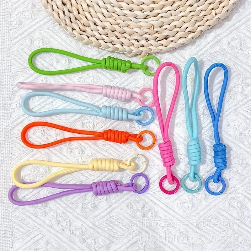 20/10 Stück handgefertigte mehrfarbige geflochtene Handy-Lanyards – langlebige gewebte Schlüsselanhänger für DIY-Handyzubehör, Handyhüllen-Dekoration – Detail 6