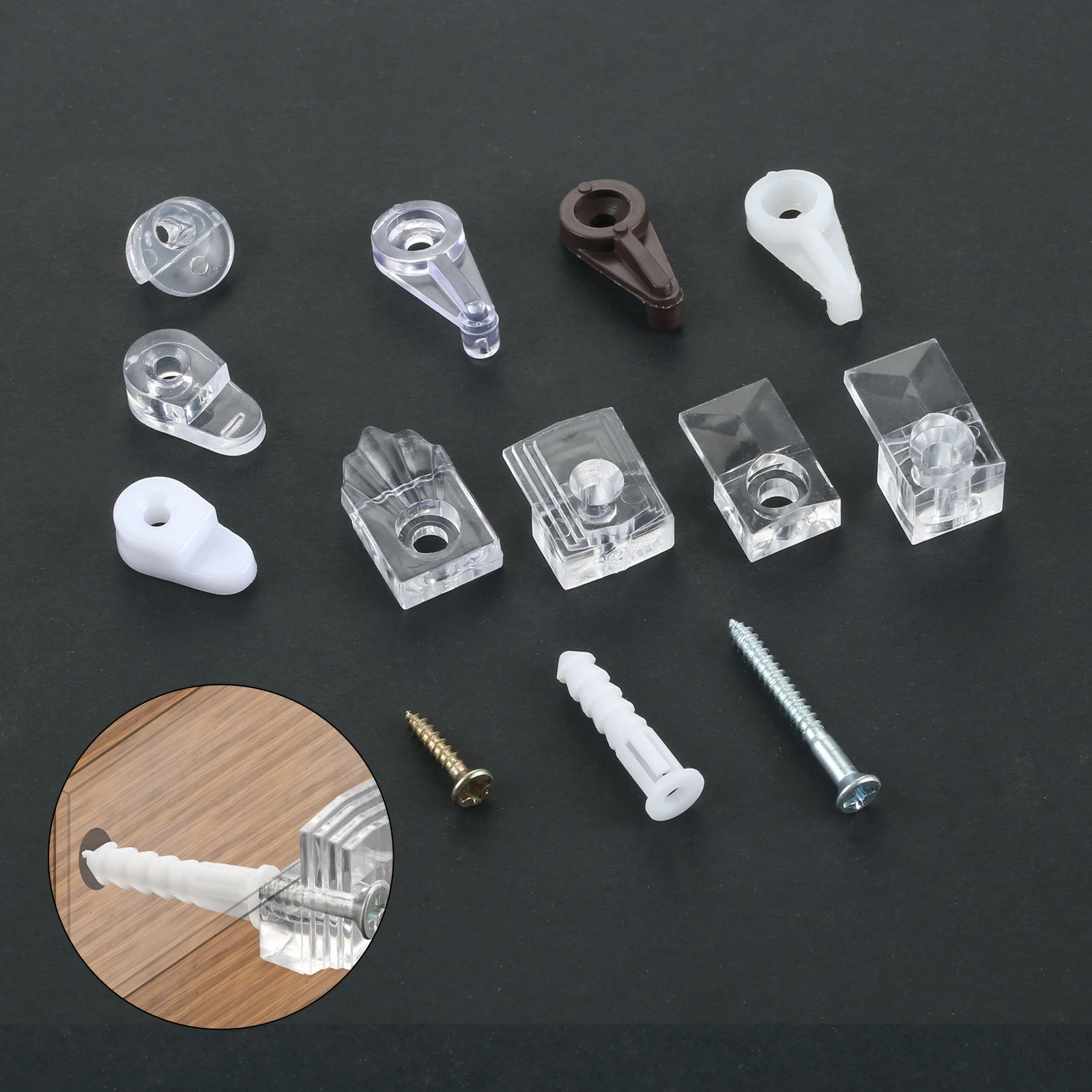 10Pcs Glass Retainer Mirror Clips w/screw Fixing Panel Holder Screen Nails Mirror Staple Support Glass Door Window 2mm-9mm Clamp