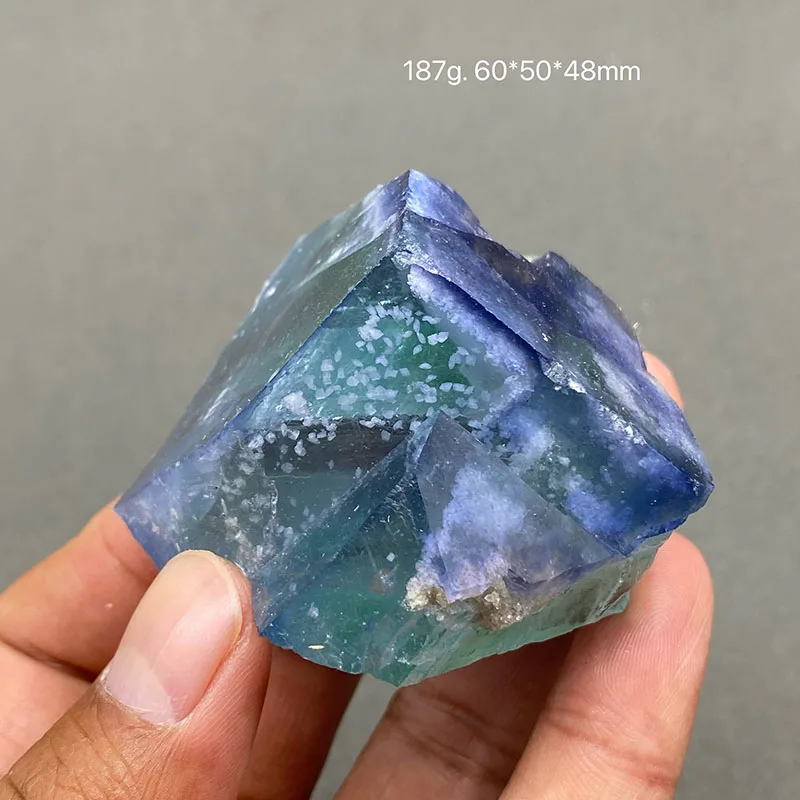 

Best！100% natural blue fluorite Very transparent rough mineral specimen healing crystal gem Home decorations