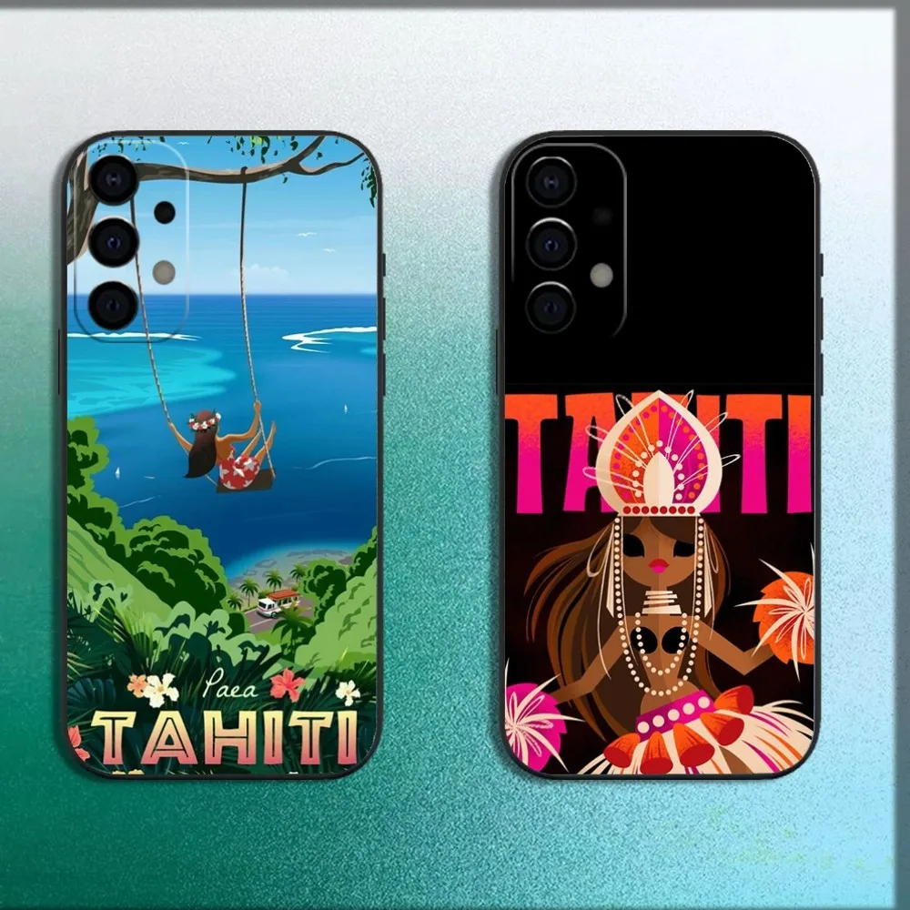 Hinano Tahiti Girl Beach Phone Case For Samsung Galaxy A13,A21s,A22,A31,A32,A52,A53,A71,A80,A91 Soft Black Cover