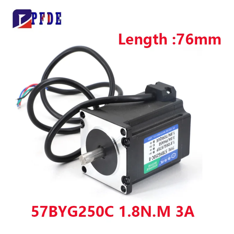 

Шаговый двигатель Nema 23 57x57x76 мм Корпус 1,8 Шаговый угол 3,0 А, крутящий момент 1,8 Н 2-фазный 4-проводной кабель с кабелем 80 см для 3D-принтера, ЧПУ