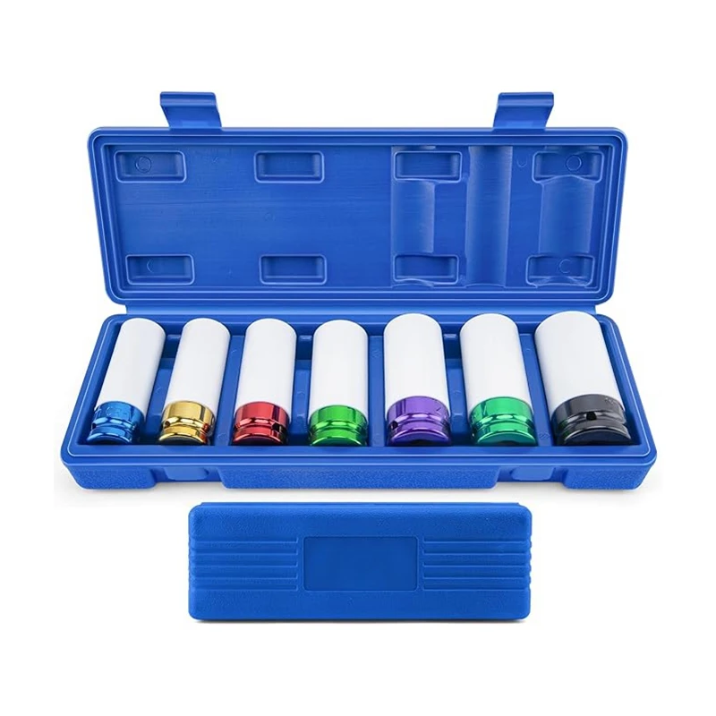 

1/2" Drive Lug Nut Socket Set Wheel Socket Set Impact Lug Nut Socket Set Thin Wall Lug Nut Socket Set with Colored