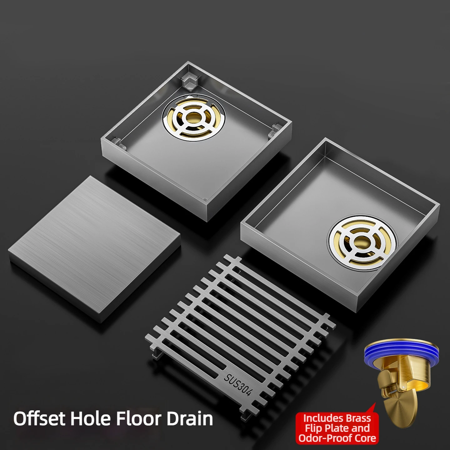 siphon-de-sol-gris-anthracite-a-trou-decale-en-acier-inoxydable-304-installation-en-coin-drain-de-douche-dissimule-integre-aux-carreaux