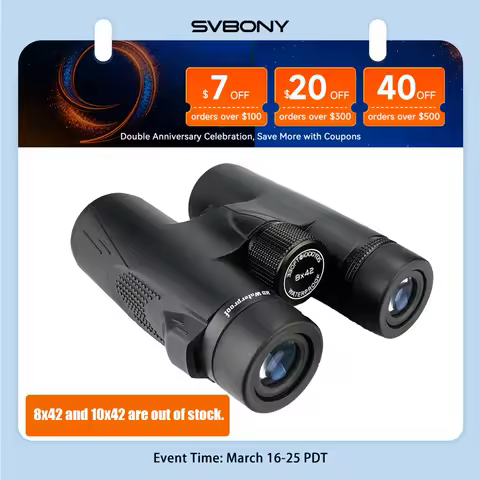 Svbony SV47 Binoculars for Adults, 8x32/8x42/10x42 Bak4 Prism HD FMC Lens Waterproof for Nature Observation Safari Watch Bird