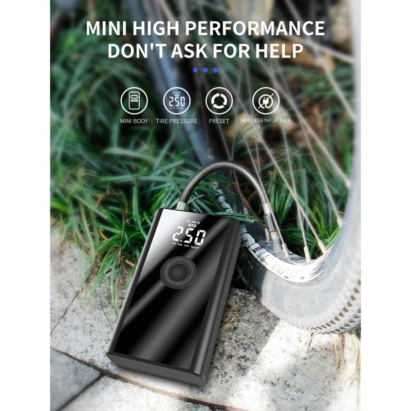 Car Air Compressor Mini Electrical Air Pump For 4000Mah Power Bank Portable Wireless Tire Inflatable Pump Inflator