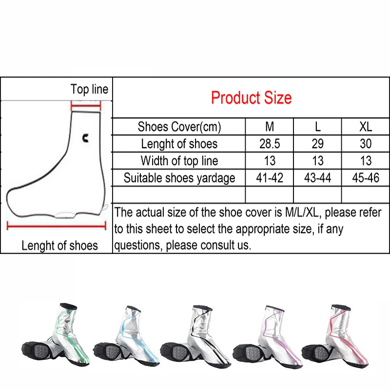 Outdoor Cycling Shoe Cover Windproof Bicycle Lock Shoe Cover Riding  Unisex Booties Shoes Galoshes PU Mountain Bike Over-shoes