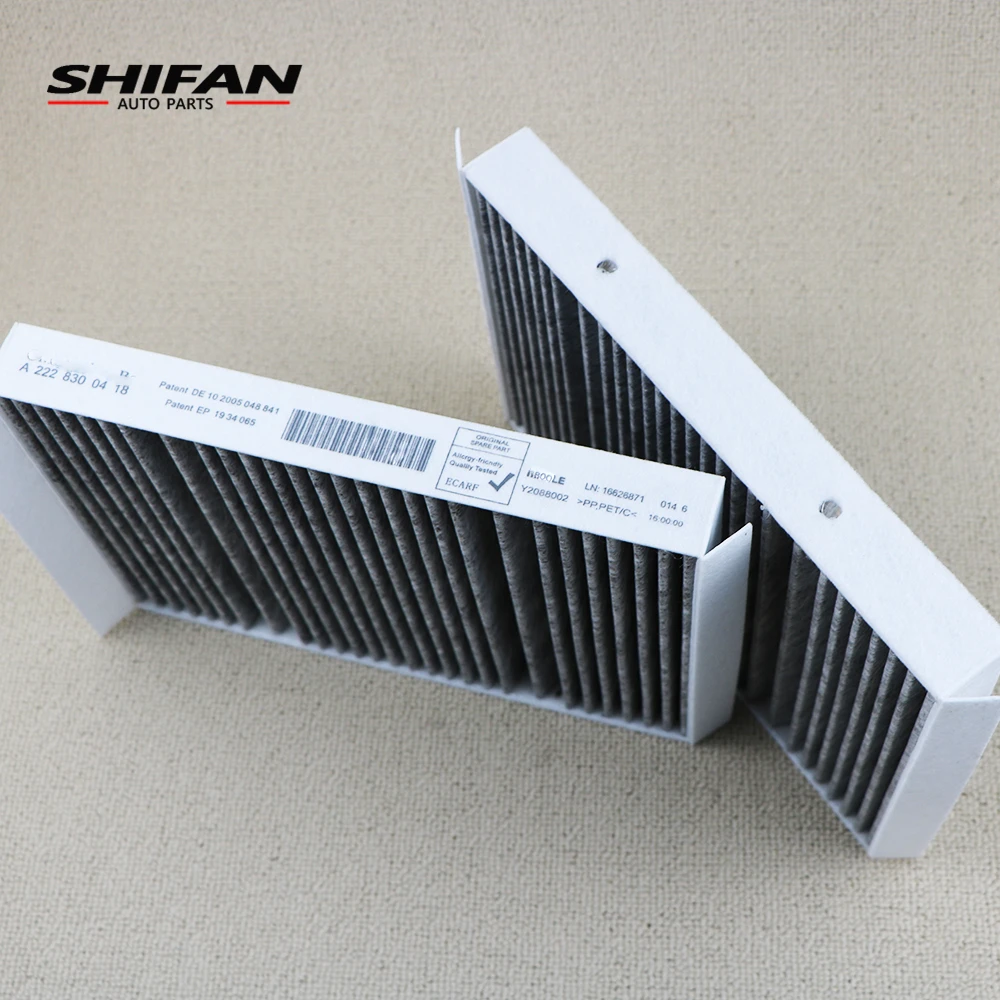 A2228300418 2Pcs Carbon Cabin Air Filter For Benz W222 V222 X222 AMG S63 S300 S320 S350 S400 S450 S500 S550 S560 S63 2228300418