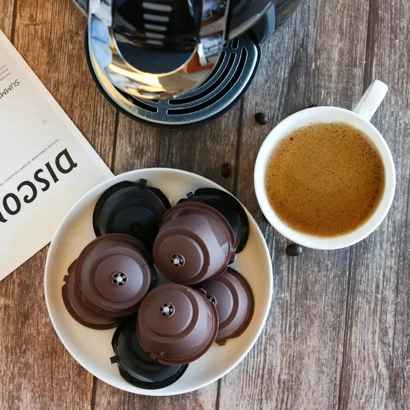 Reusable Coffee Capsule Filter Cup for Nescafe Dolce Gusto + Spoon - Refillable Caps for Coffee or Tea