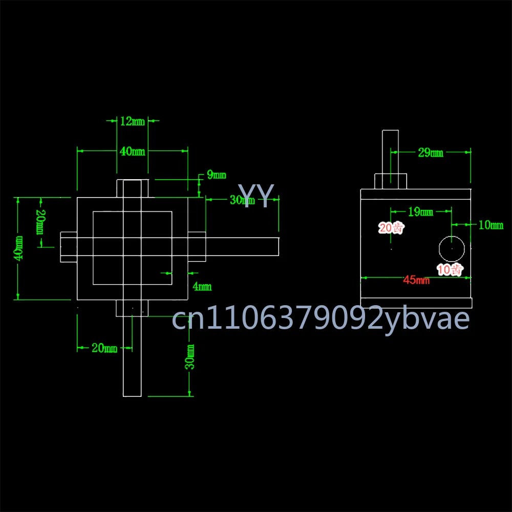 

Micro Right Angle Gear Box 1:2 Turbine Worm Gear Transmission Gearbox 90-Degree Angle Reducer 6MM Output Shaft Corner Device