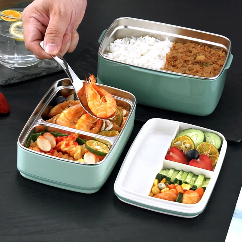 

Single/Double Layer Leak-proof Food Lunch Box Thermo Insulation Bento with Handle Dinner Storage Container for Camping Picnic