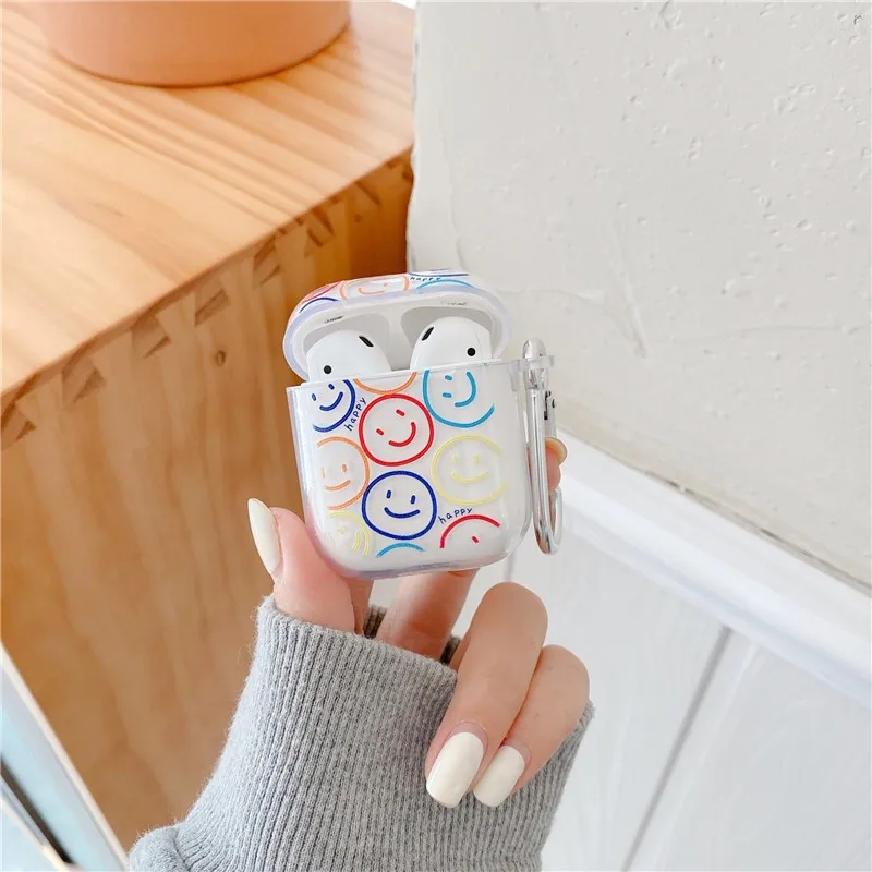 Cartoon Smiley Face For Apple AirPods 1 2 Pro Bluetooth Headphone Cover 3rd Generation Silicone Soft Cover Protective Case