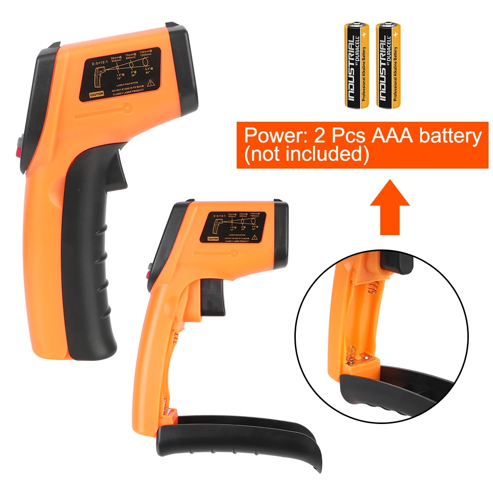 -50~380°C Industrial Infrared Pyrometer Non Contact C/F Digital Laser Temperature Meter Gun Infrared Thermometer GM320