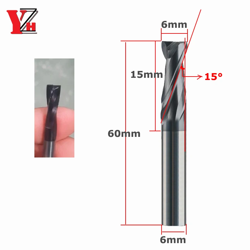 Customized End Mill CNC 2 Flutes Carbide Milling Cutter Tools TiALN Coated CNC Machine Milling Tools