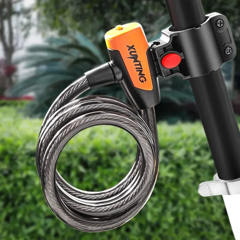 Fahrrads chloss Diebstahls icherung Mountain Road Fahrrad Draht Kettens chloss Schlüssel Sicherheit Diebstahls icherung Gürtel halterung Roller Fahrrads chloss – Detail 2