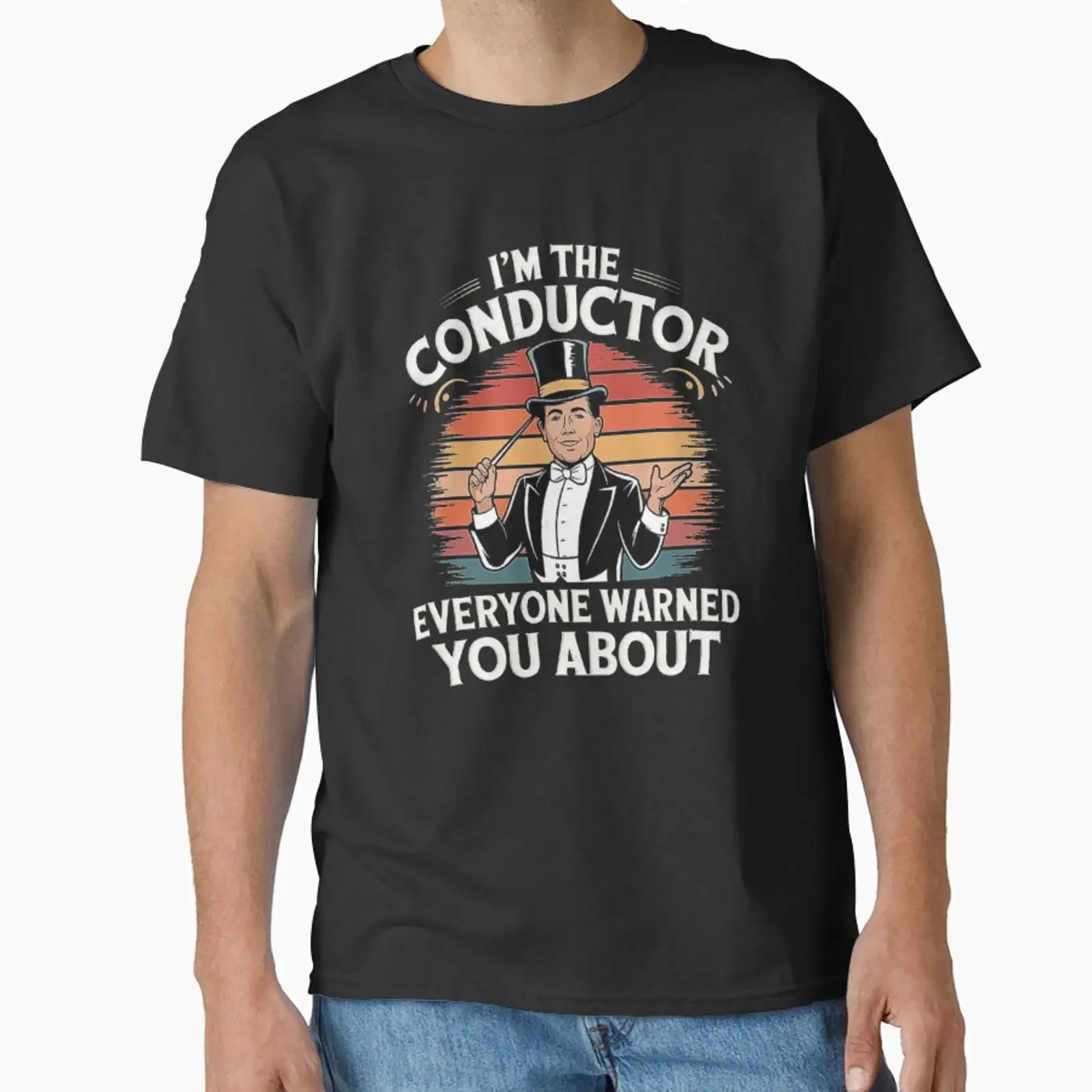 Funny Conductor Design for Music Enthusiasts Classic T Shirt vintage Washed Stretched Stylish homme Unisex