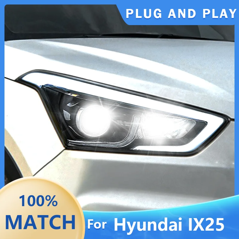 Car Head Lights For Hyundai IX25 2015 2016 2017 2018 2019 Creta LED Front Headlights DRL Dynamic turn signal Projector Facelift