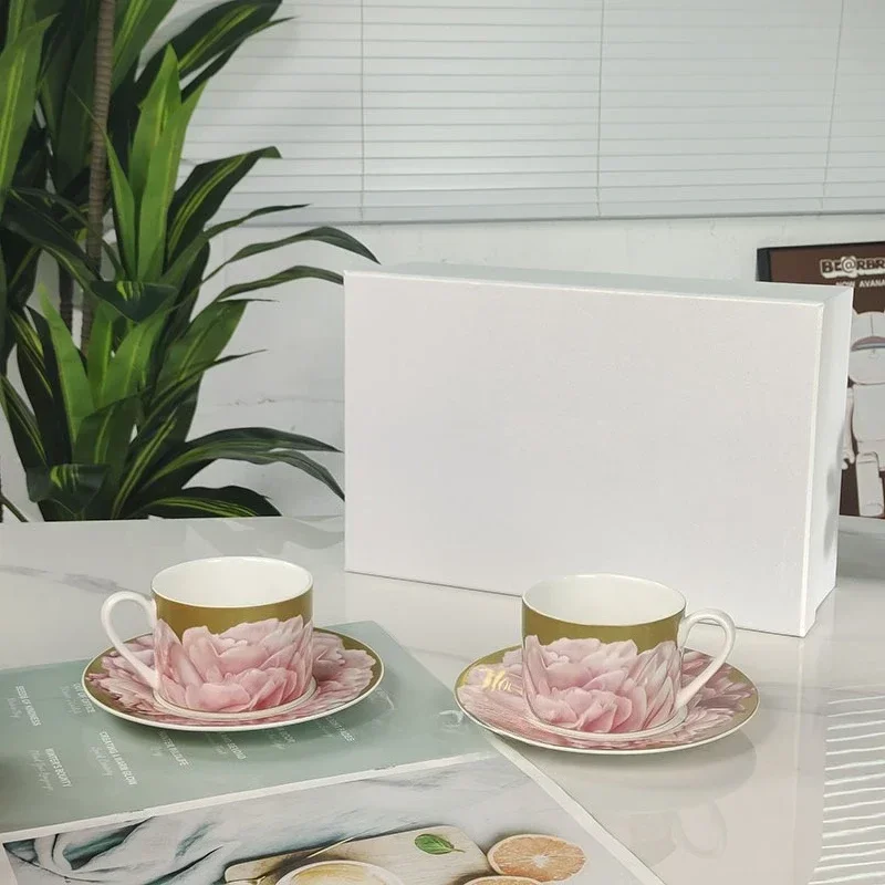 European-Style Coffee Cups And Plates Retro And Light Luxury Recommended For Couples And Best Friends To Pair And Give As Gifts