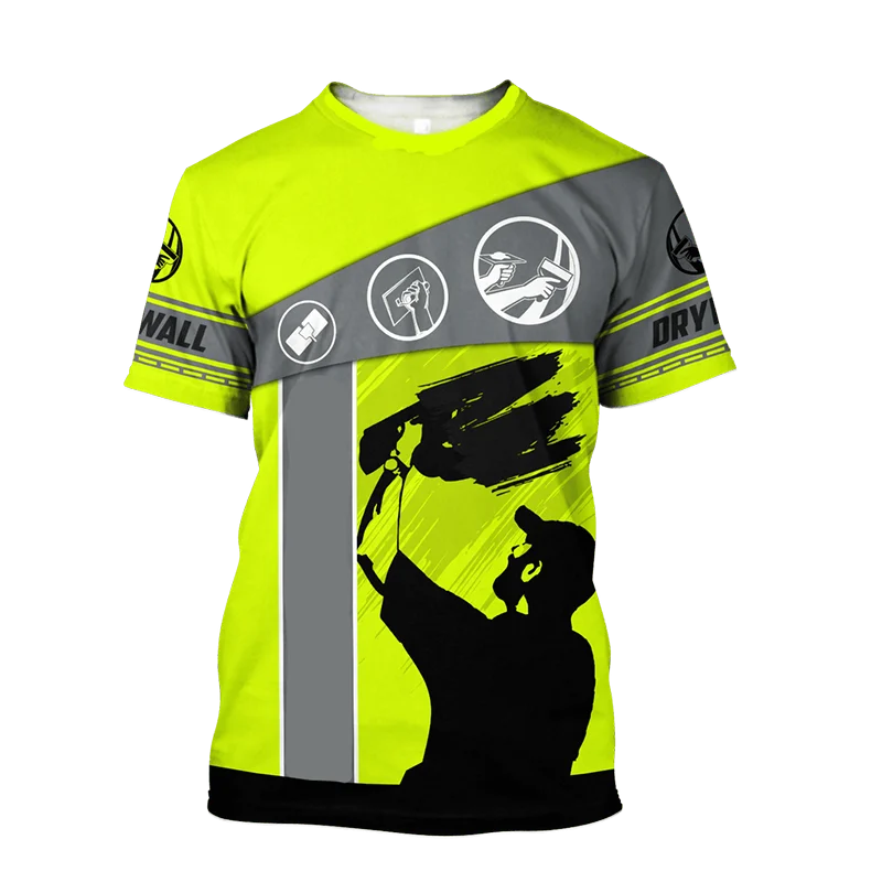 Drywall Finisher Graphic Mens T-Shirts For Men Clothing Summer 3D Printed Tops Short Sleeve Fashion Casual Oversized Tee Unisex - Image 2