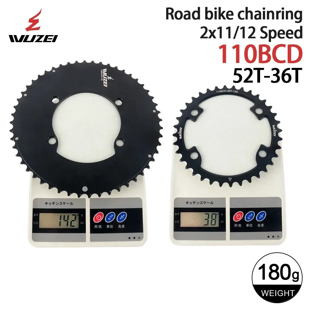 WUZEI Road Bike Chainring 110BCD, compatible with Shimano R5800/R6800/R7000/R8000 cassette sets, bicycle chainring, 9-12-speed