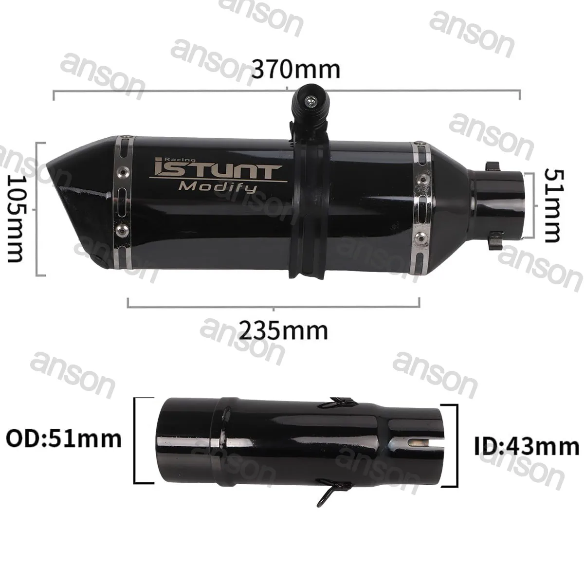 Exhaust System Muffler Pipe Slip on For Kawasaki Z400 Ninja 400 Ninja 500 Z500 2018-2025 Ninja 500 Exhaust System