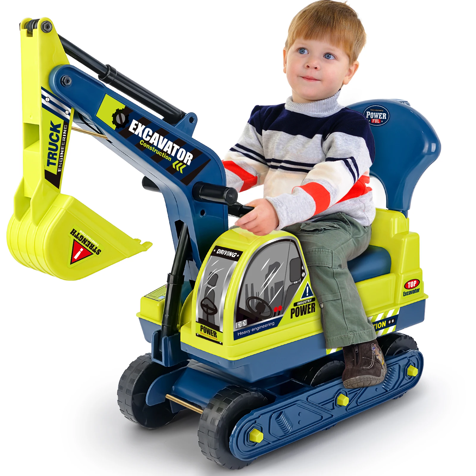 Ride-on Excavator Toy, Christmas Gift.