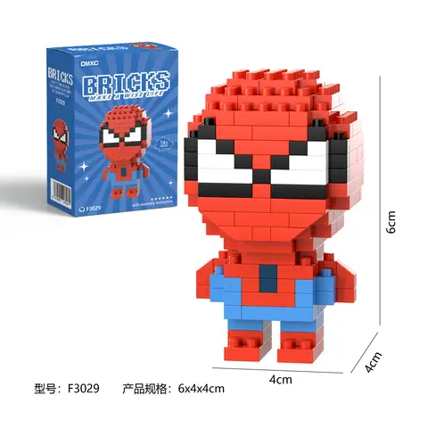 Spider Man Building Block Deadpool&Venom Iron Man figure Marvel Legends Cartoon Character Model Toys for Children Gifts