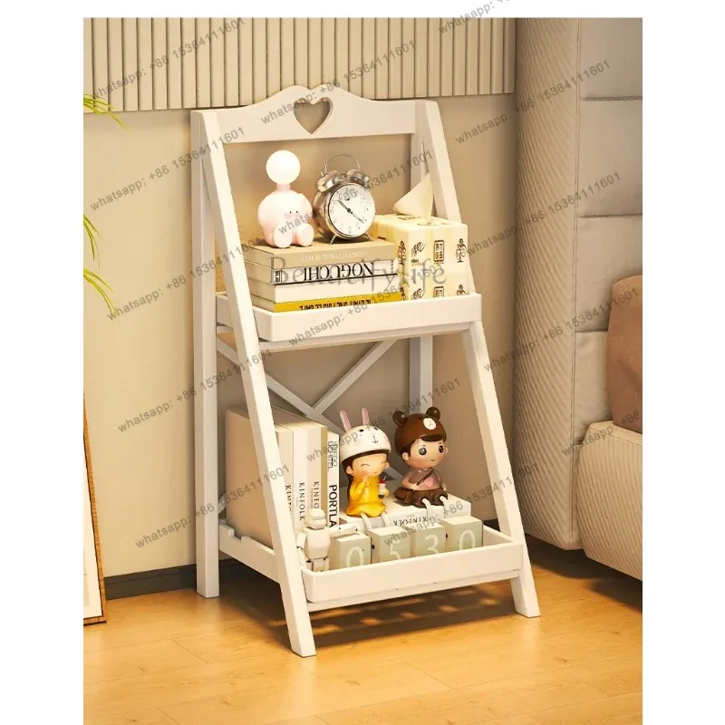 YJ Display White Bookshelf Storage Nordic Organizer Minimalist Bookshelf Ladder Industrial Libreria Scaffale Furniture Living