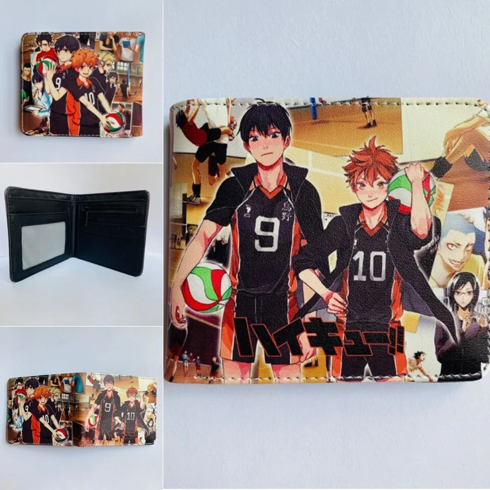 Haikyuu dompet anime periferal siswa pria dan wanita PU dompet koin dompet pendek kulit tempat kartu stok tersedia