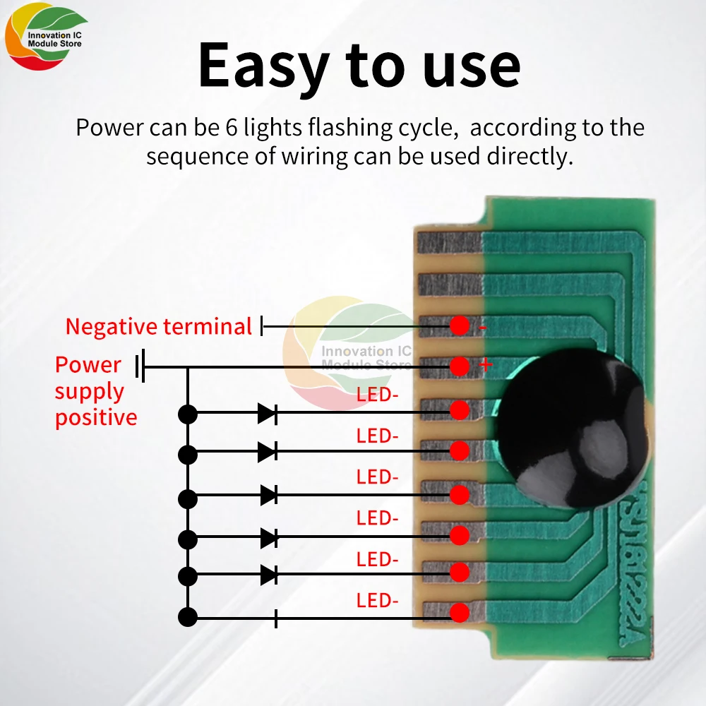 5PCS/lot DC3-5V 6-Channel LED Flashing 6-Channel Running Light Scrolling Light Control Module