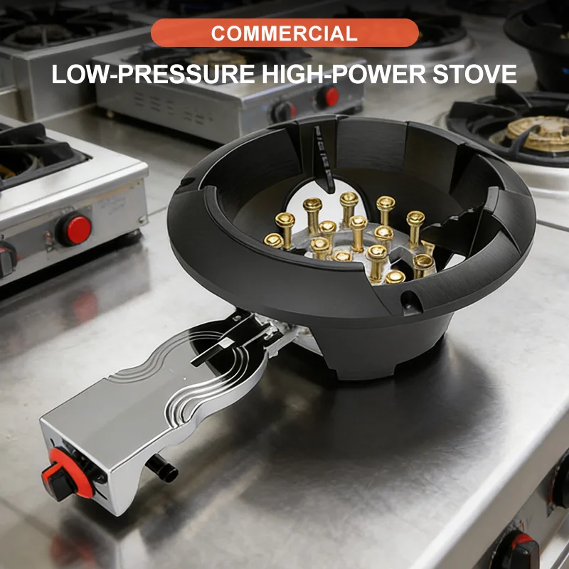 Commercial High Power Gas Burner Head Flameout Protection Energy Saving For LPG Natural Gas Restaurant Stir Fry Stall Use
