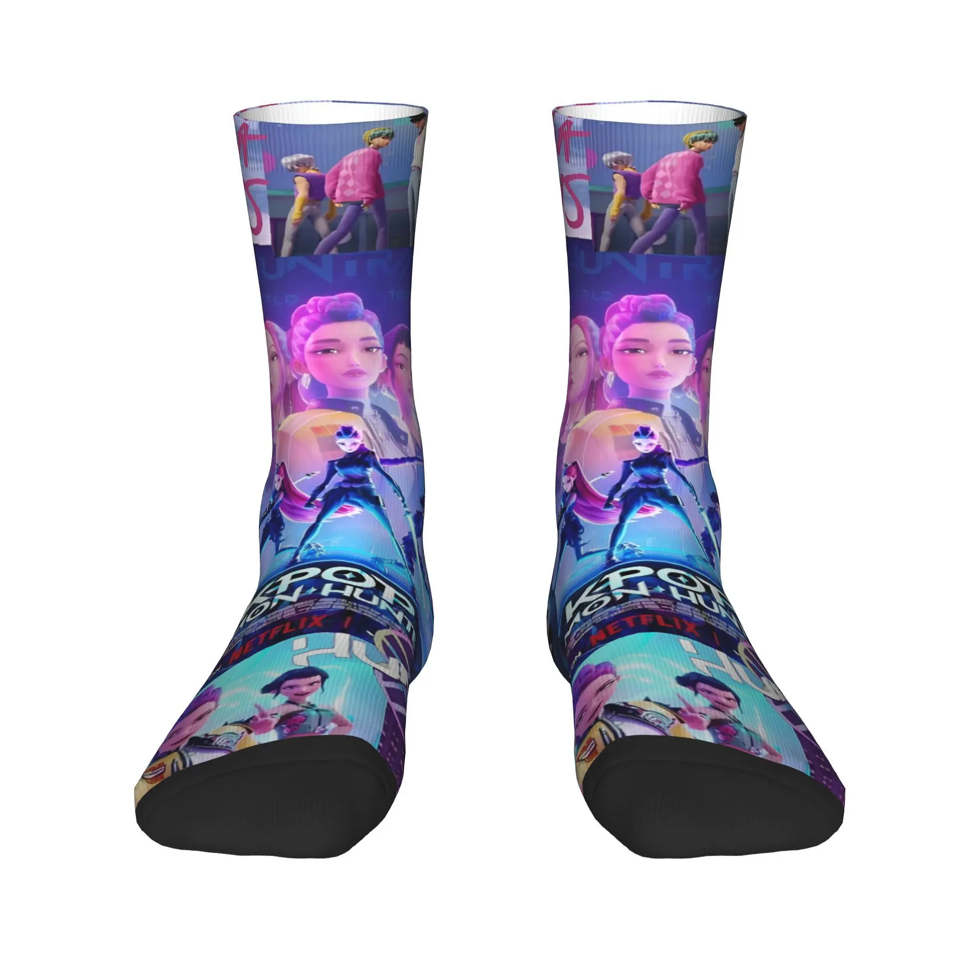 ساجا بنين Kpop شيطان هنتر جوارب مطبوعة جوارب بأشكال مضحكة الخريف المضادة للانزلاق الجوارب الرجال في الهواء الطلق جودة الجوارب