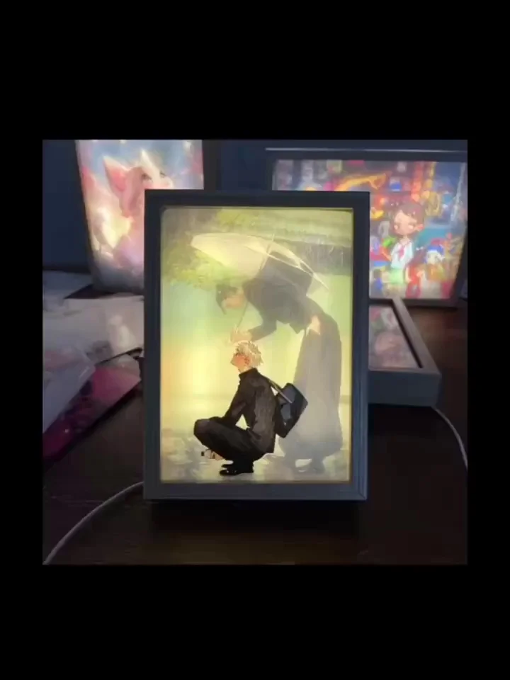 Jujutsu Kaisen Anime figura Led Gojo luz nocturna pintura foto Satoru Gojo Decoración habitación Niño cumpleaños navidad regalo