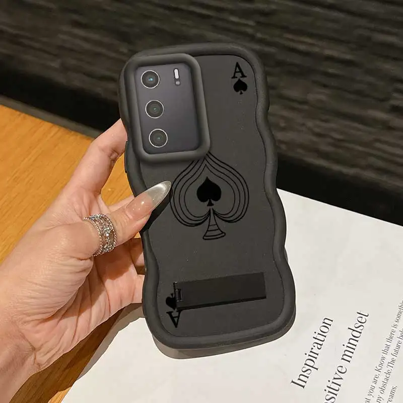 Moda Ace of Clubs Capa flexível projetada para OPPO A53s 5G com anti impressão digital e suporte para Reno F A 1 15 21 55 8 5