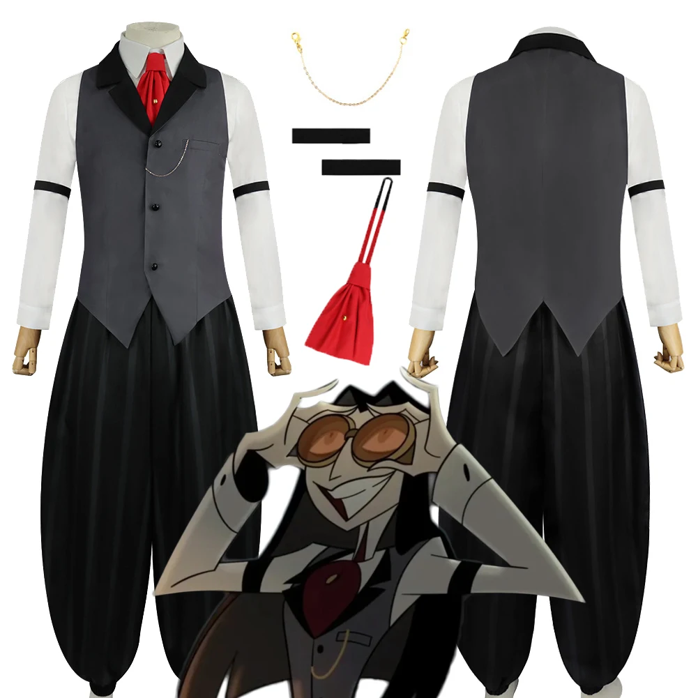 

TV Hell Inn Sir Pentius Косплей Лабораторная форма Серый жилет Костюм Женский комплект одежды Наряды Ролевая игра Хэллоуин Карнавальная вечеринка