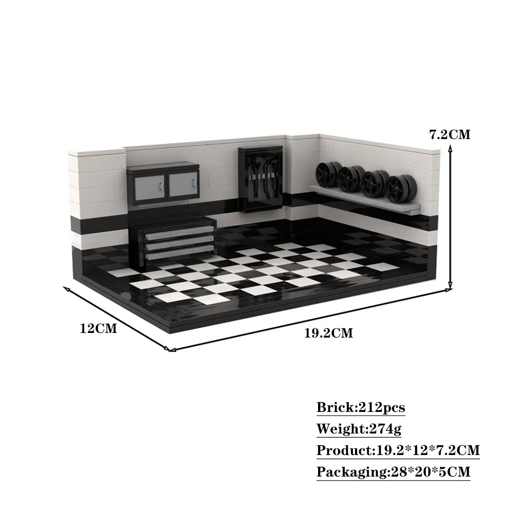 Novo conjunto de tijolos de suporte de exibição moc apto para 8 grades carros blocos de construção modelo mostrando brinquedos diy fãs de veículos crianças presentes úteis