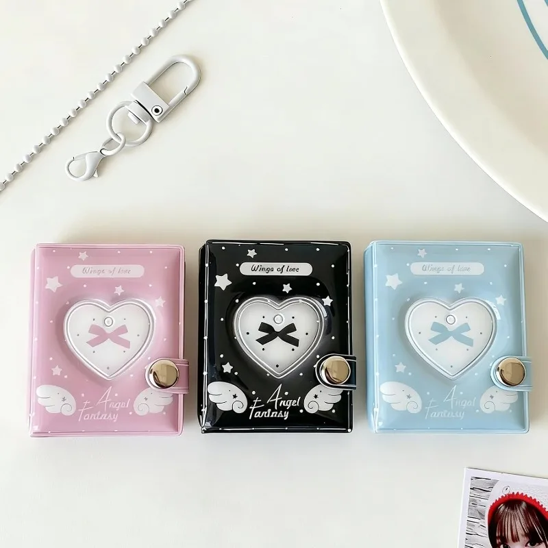 Mini Photo Album Keychain - Portable Kpop Photocard Binder With Heart Charm, Holds 32 Photos 2 Inch view 4
