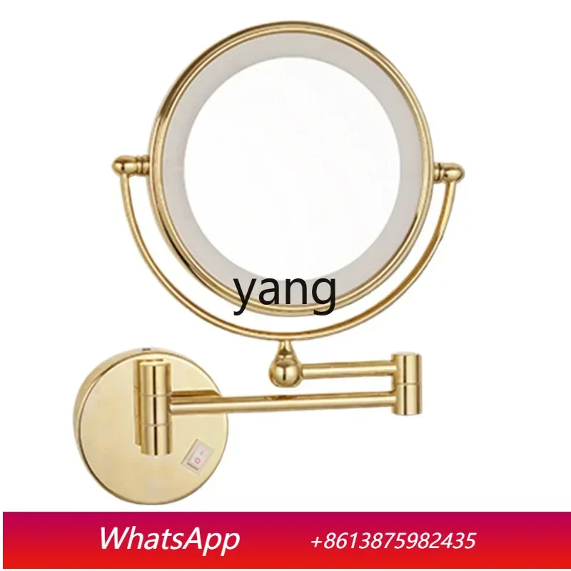 cx  cosmetic mirror charging bathroom wall-mounted folding plug-in wall-mounted telescopic non-punching double-sided mirror