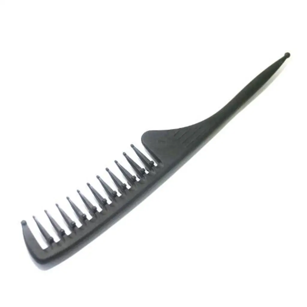 Carbon Wide Rake Comb with Tail - Texture hairstyle comb outs de wet hair no snags no breakage