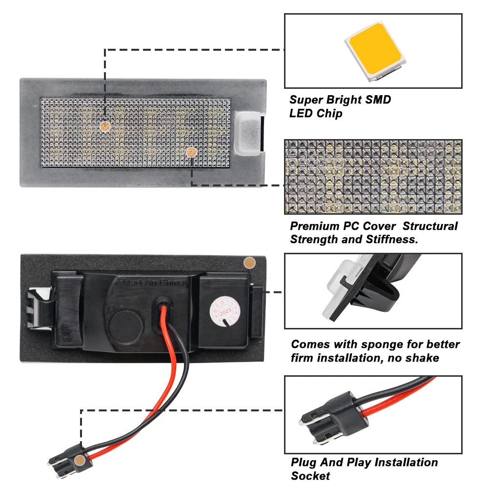 LED Number License Plate Lights For Dodge Journey Fiat Freemont 2PCS With Canbus Replace OE Number: 68188219AA