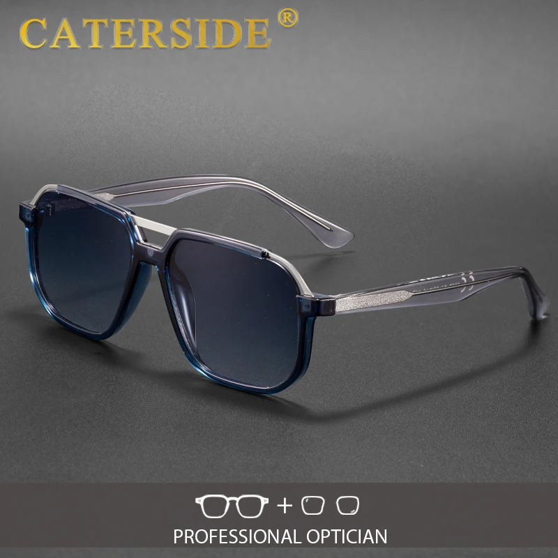 

CATERSIDE классические мужские солнцезащитные очки-пилоты для оптики, дизайн с кончиками храмов, индивидуальные солнцезащитные очки по рецепту, женские уличные очки