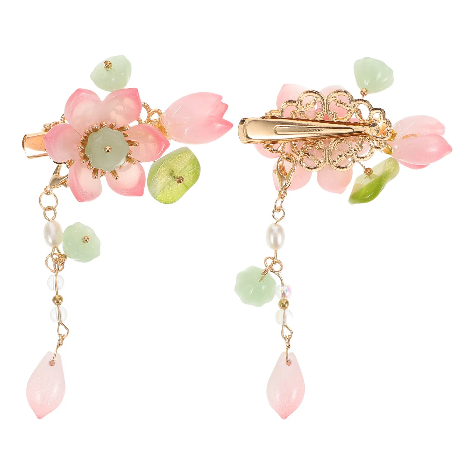 'S Vintage Floral Tassel Hairpins Ancient Style Chinese Hair Accessories For Hanfu Party Cultural Festival