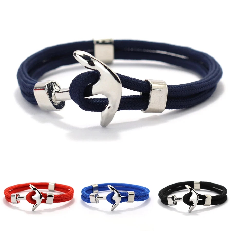 2025 Marine Style Anchor Bracelet For Men Handmade Paracord Braslet Outdoor Surfing Nautical Wrap Rope Braclet Pulseria Homme