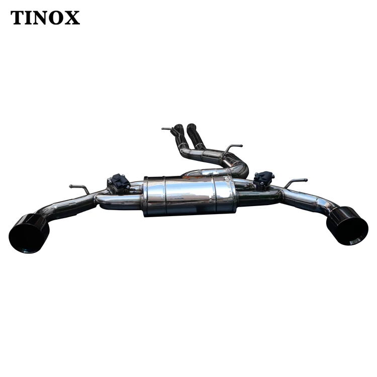 High Flow rate Stainless Steel Valve Catback Exhaust for  TT RS Valvetronic Quad tips Muffler Pipe