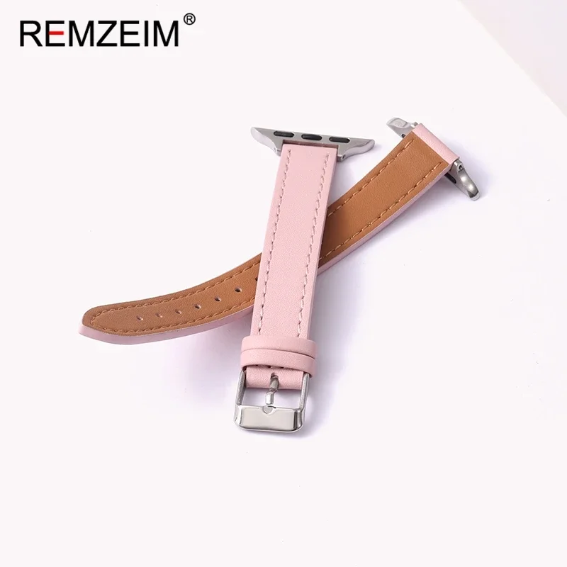 حزام جلدي نحيف لساعة أبل الترا 2 لسلسلة IWatch 10 9 8 7 6 5 4 3 سوار ساعة أبل 44/40/45/46/41/42/49 ملم